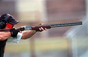 16 September 2000; Derek Burnett of Ireland during the Men's Trap Qualification at Sydney International Shooting Centre, Sydney, Australia. Photo by Brendan Moran/Sportsfile