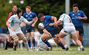 26 August 2015; Tadgh McElroy, Leinster, is tackled by Joe Morns, 3, Worcester. U19 Friendly, Leinster v Worcester, Templeville Road, Dublin. Picture credit: Matt Browne / SPORTSFILE