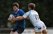 26 August 2015; Barry Goulding, Leinster, is tackled by Jordan Ainslie, Worcester. U19 Friendly, Leinster v Worcester, Templeville Road, Dublin. Picture credit: Matt Browne / SPORTSFILE