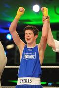 20 February 2009; Declan Geraghty, Dublin Docklands, celebrates after victory over Conor Ahern in their 51KG bout. National Senior Boxing Championships Finals, National Stadium, Dublin. Picture credit: Ray Lohan / SPORTSFILE