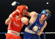 20 February 2009; Conor Ahern, Baldoyle, left, in action against Declan Geraghty, Dublin Docklands, during their 51KG bout. National Senior Boxing Championships Finals, National Stadium, Dublin. Picture credit: Ray Lohan / SPORTSFILE