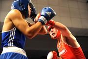 20 February 2009; Kenneth Egan, Neilstown, right, in action against Thomas McCarthy, Oliver Plunkett, during their 81KG bout. National Senior Boxing Championships Finals, National Stadium, Dublin. Picture credit: Ray Lohan / SPORTSFILE