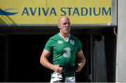 28 August 2015; Ireland's Paul O'Connell makes his way out for the captain's run. Ireland Rugby Squad Captain's Run, Aviva Stadium, Lansdowne Road, Dublin. Photo by Sportsfile