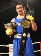20 February 2009; Darren O'Neill, Paulstown, celebrates after victory over Stephen O'Reilly, Twin Towns, in their 75KG bout. National Senior Boxing Championships Finals, National Stadium, Dublin. Picture credit: Ray Lohan / SPORTSFILE