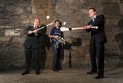 23 February 2009; The official launch of the 2009 Ulster Bank Fitzgibbon Cup, the highlight of the Higher Education hurling season, took place at host venue Trinity College Dublin today. On hand to help out was Ulster Bank and Dublin star Bryan Cullen, centre, along with GAA President Nickey Brennan and Ronan Moran, right, Area Manager, Dublin Central, Ulster Bank. The last eight teams will battle it out this Wednesday for a place in the finals weekend hosted by Trinity on March 6th and 7th with the Ulster Bank Fitzgibbon Cup Final taking place in Parnell Park on March 7th. Trinity College Dublin, College Green, Dublin. Picture credit: Pat Murphy / SPORTSFILE