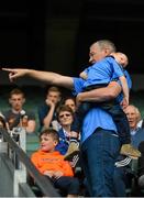 29 August 2015; Dublin great John O'Leary with his son Tom, aged four, in attendance at today's Bord Gáis Energy Legends Tour at Croke Park, where he relived some of most memorable moments from his playing career. All Bord Gáis Energy Legends Tours include a trip to the GAA Museum, which is home to many exclusive exhibits, including the official GAA Hall of Fame. For booking and ticket information about the GAA legends for this summer visit www.crokepark.ie/gaa-museum. Croke Park, Dublin. Photo by Sportsfile