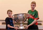 29 August 2015; Pictured at the Bord Gáis Energy Legends Tour at Croke Park, hosted by Dublin great John O'Leary, are Ben, left, and Dylan Thornton, from Ballina, Co. Mayo. All Bord Gáis Energy Legends Tours include a trip to the GAA Museum, which is home to many exclusive exhibits, including the official GAA Hall of Fame. For booking and ticket information about the GAA legends for this summer visit www.crokepark.ie/gaa-museum. Croke Park, Dublin. Photo by Sportsfile