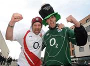 28 February 2009; Ireland supporter Mike Skelley with his father Paul, left, from Liverpool, England, on their way to the game. RBS Six Nations Rugby Championship, Ireland v England, Croke Park, Dublin. Picture credit: Pat Murphy / SPORTSFILE