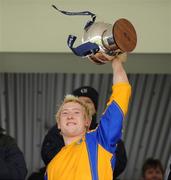 28 February 2009; St. Patrick's College captain Declan McKiernan lifts the Trench Cup. St. Patrick's College, Drumcondra v Mary Immaculate College, Limerick. Ulster Bank Trench Cup Final, CIT Sports Stadium, Cork. Picture credit: Matt Browne / SPORTSFILE