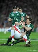 28 February 2009; Mark Cueto, England, is tackled by Tommy Bowe, Ireland. RBS Six Nations Rugby Championship, Ireland v England, Croke Park, Dublin. Picture credit: Brendan Moran / SPORTSFILE