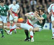 28 February 2009; Mark Cueto, England, is tackled by Tommy Bowe, Ireland. RBS Six Nations Rugby Championship, Ireland v England, Croke Park, Dublin. Picture credit: David Maher / SPORTSFILE