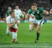 28 February 2009; Mark Cueto, England, in action against Tommy Bowe, Ireland. RBS Six Nations Rugby Championship, Ireland v England, Croke Park, Dublin. Picture credit: David Maher / SPORTSFILE