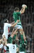 28 February 2009; Donncha O'Callaghan, Ireland, wins possession in the line-out against Steve Borthwick, England. RBS Six Nations Rugby Championship, Ireland v England, Croke Park, Dublin. Picture credit: Pat Murphy / SPORTSFILE