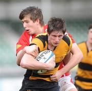 2 March 2009; Michael McAuley, RBAI, in action against Dylan Rodgers, Regent House. Northern Bank Schools Cup Semi-Final, RBAI v Regent House, Ravenhill Park, Belfast, Co. Antrim. Picture credit: Oliver McVeigh / SPORTSFILE *** Local Caption ***