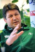 4 March 2009; Forwards coach Gert Smal speaking during an Ireland Rugby press conference. Jury's Hotel, Western Road, Cork. Picture credit: Matt Browne / SPORTSFILE