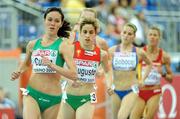 7 March 2009; Mary Cullen, Ireland, leads the field on her way to winning her heat of the Women's 3000m in a time of 8:55.01 and qualifying for the final. European Indoor Athletics Championships, Oval Lingotto, Torino, Italy. Picture credit: Brendan Moran / SPORTSFILE