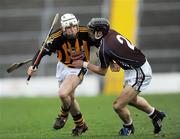 8 March 2009; Michael Grace, Kilkenny, is tackled by Damien Joyce, Galway. Allianz GAA National Hurling League, Division 1, Galway v Kilkenny, Pearse Stadium, Galway. Picture credit: Ray McManus / SPORTSFILE