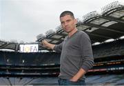 2 August 2015; Líofa points the way at Croke Park. Pictured is Bernard Dunne, former champion boxer, at the Líofa launch in Croke Park. Picture credit: Piaras Ó Mídheach / SPORTSFILE