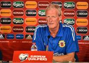 3 August 2015; Gibraltar head coach Jeff Wood during a press conference. Gibraltar Press Conference, Estadio Algarve, Faro, Portugal. Picture credit: David Maher / SPORTSFILE