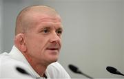 4 September 2015; England forwards coach Graham Rowntree speaking during a press conference. England Rugby Press Conference. Twickenham Stadium, London, England. Picture credit: Brendan Moran / SPORTSFILE