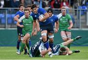 4 September 2015; Max Deegan, Leinster, is tackled by Matt Burke, Connacht. U20 Interprovincial Rugby Championship, Round 1, Leinster v Connacht. Donnybrook Stadium, Donnybrook, Dublin. Picture credit: Matt Browne / SPORTSFILE