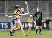 11 March 2009; Colm O Fearghail, Colaiste Eoin, in action against Niall Ryan, Colaiste Eanna. Leinster Schools Senior Hurling B Championship Final, Colaiste Eanna v Colaiste Eoin, Parnell Park, Dublin. Picture credit: Diarmuid Greene / SPORTSFILE