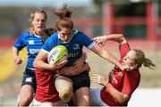 5 September 2015; Nora Stapleton, Leinster, in action against Ciara Griffin, left, and Niamh Briggs, Munster. Women's Interprovincial, Munster v Leinster. Thomond Park, Limerick. Picture credit: Diarmuid Greene / SPORTSFILE