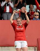5 September 2015; Munster captain Niamh Briggs lifts the cup after victory over Leinster. Women's Interprovincial, Munster v Leinster. Thomond Park, Limerick. Picture credit: Diarmuid Greene / SPORTSFILE