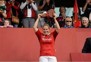 5 September 2015; Munster captain Niamh Briggs lifts the cup after victory over Leinster. Women's Interprovincial, Munster v Leinster. Thomond Park, Limerick. Picture credit: Diarmuid Greene / SPORTSFILE