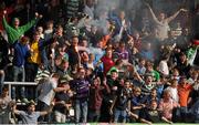 5 September 2015; Shamrock Rovers supporters celebrate their side's equalising goal. SSE Airtricity League Premier Division, Shamrock Rovers v Bohemians. Tallaght Stadium, Tallaght, Co. Dublin. Picture credit: Seb Daly / SPORTSFILE