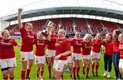 5 September 2015; Munster captain Niamh Briggs and team-mates celebrate with the cup after victory over Leinster. Women's Interprovincial, Munster v Leinster. Thomond Park, Limerick. Picture credit: Diarmuid Greene / SPORTSFILE