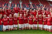 5 September 2015; The Munster squad celebrate with the cup after victory over Leinster. Women's Interprovincial, Munster v Leinster. Thomond Park, Limerick. Picture credit: Diarmuid Greene / SPORTSFILE