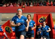 5 September 2015; Leinster captain Ailis Egan leads her team out for the start of the game. Women's Interprovincial, Munster v Leinster. Thomond Park, Limerick. Picture credit: Diarmuid Greene / SPORTSFILE