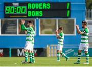 5 September 2015; Shamrock Rovers players applaud supporters after the final whistle. SSE Airtricity League Premier Division, Shamrock Rovers v Bohemians. Tallaght Stadium, Tallaght, Co. Dublin. Picture credit: Seb Daly / SPORTSFILE