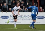 5 September 2015; Ronan Finn, Dundalk, celebrates after scoring his side's first goal. SSE Airtricity League Premier Division, Dundalk v Sligo Rovers. Oriel Park, Dundalk, Co. Louth. Picture credit: Oliver McVeigh / SPORTSFILE