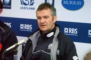 14 March 2009; Scotland head coach Frank Hadden speaks to the assembled media at the post match press conference. RBS Six Nations Championship post match press conference, Scotland v Ireland, Murrayfield Stadium, Edinburgh, Scotland. Picture credit: David Gibson / SPORTSFILE