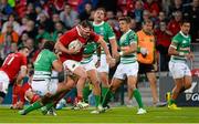 5 September 2015; James Cronin, Munster, is tackled by Enrico Bacchin, Benetton Treviso. Guinness PRO12 Round 1, Munster v Benetton Treviso. Irish Independent Park, Cork. Picture credit: Diarmuid Greene / SPORTSFILE