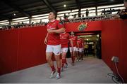 5 September 2015; Munster team make their way out to the pitch before the game. Guinness PRO12 Round 1, Munster v Benetton Treviso. Irish Independent Park, Cork. Picture credit: Eoin Noonan / SPORTSFILE