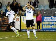 5 September 2015; Richie Towell, Dundalk, shows his disappointment after a late goal chance goes wide of the post. SSE Airtricity League Premier Division, Dundalk v Sligo Rovers. Oriel Park, Dundalk, Co. Louth. Picture credit: Oliver McVeigh / SPORTSFILE