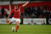 5 September 2015; Ian Keatley, Munster, kicks a conversion. Guinness PRO12 Round 1, Munster v Benetton Treviso. Irish Independent Park, Cork. Picture credit: Diarmuid Greene / SPORTSFILE