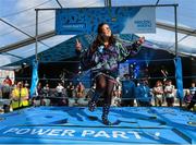5 September 2015; Pictured at the Electric Ireland #90sPowerParty at Electric Picnic is participants in the dance-off. The Electric Ireland #90sPowerParty brings revellers back in time with the best of the 90s including 2 Unlimited on Friday night, the exclusive performance of ‘Maniac’ by Mark McCabe on Saturday night and Eurodance group, Vengaboys, on Sunday evening. As official energy partner to Electric Picnic, Electric Ireland installs 6 kilometres of energy efficient festoon lighting around the campsites and walk ways to guide festival go-ers around the festival along with mobile phone charging on site. For further details on Electric Ireland #90sPowerParty at Electric Picnic including line up and times, log onto www.90spowerparty.ie, follow Electric Ireland on Facebook www.facebook.com/electricireland or on Twitter @ElectricIreland #90sPowerParty. Stradbally, Co. Laois. Picture credit: Ramsey Cardy / SPORTSFILE