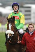 13 March 2009; Katuo Star, with Ruby Walsh up, before the totesport Cheltenham Gold Cup Steeple Chase. Cheltenham Racing Festival, Prestbury Park, Cheltenham, Gloucestershire, England. Picture credit: Stephen McCarthy / SPORTSFILE