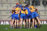 17 March 2009; The Portumna team gather together in a huddle before the game. AIB All-Ireland Senior Club Hurling Championship Final, Portumna, Co. Galway v De La Salle, Waterford, Croke Park, Dublin. Picture credit: Brendan Moran / SPORTSFILE