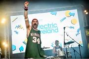 6 September 2015; Pictured at the Electric Ireland #90sPowerParty at Electric Picnic is Smash Hits. The Electric Ireland #90sPowerParty brings revellers back in time with the best of the 90s including 2 Unlimited on Friday night, the exclusive performance of ‘Maniac’ by Mark McCabe on Saturday night and Eurodance group, Vengaboys, on Sunday evening. As official energy partner to Electric Picnic, Electric Ireland installs 6 kilometres of energy efficient festoon lighting around the campsites and walk ways to guide festival go-ers around the festival along with mobile phone charging on site. For further details on Electric Ireland #90sPowerParty at Electric Picnic including line up and times, log onto www.90spowerparty.ie, follow Electric Ireland on Facebook www.facebook.com/electricireland or on Twitter @ElectricIreland #90sPowerParty. Stradbally, Co. Laois. Picture credit: Ramsey Cardy / SPORTSFILE