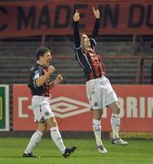 20 March 2009; Bohemians' Jason Byrne, right, celebrates after scoring his side's first goal with team-mate Gary Deegan. League of Ireland Premier Division, Bohemians v Shamrock Rovers, Dalymount Park, Dublin. Picture credit: David Maher / SPORTSFILE