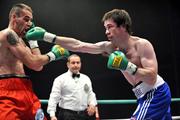 21 March 2009; Andy Murray, right, in action against Daniel Rasilla during their European Union Light Weight title. Hunky Dory Fight Night Undercard, The O2, Dublin. Picture credit: David Maher / SPORTSFILE