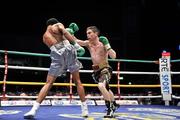 21 March 2009; Bernard Dunne in action against Ricardo Cordoba during their WBA World Super Bantamweight title fight. Hunky Dory World Title Fight Night, Bernard Dunne v Ricardo Cordoba, The O2, Dublin. Picture credit: David Maher / SPORTSFILE