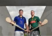 9 September 2015; Wicklow captain Gavin Weir, left, and Meath captain James Andrews were in Semple Stadium today ahead of this weekend’s Bord Gáis Energy GAA Hurling All-Ireland U-21 ‘B’ Championship final. All the action from this game can be viewed on TG4 from 5.15pm. Fans can vote for their player of the match using #LaochBGE. Semple Stadium, Thurles, Co. Tipperary. Picture credit: Ramsey Cardy / SPORTSFILE