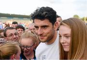 9 September 2015; Dublin's Bernard Brogan poses for a photograph with Jessica Carroll, from Donaghmede, during the Dublin Senior Football Open Night. Parnell Park, Dublin. Picture credit: Piaras Ó Mídheach / SPORTSFILE