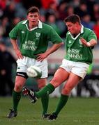 11 November 2000; Ronan O'Gara of Ireland during the International Rugby friendly match between Ireland and Japan at Lansdowne Road in Dublin. Photo by Ray Lohan/Sportsfile